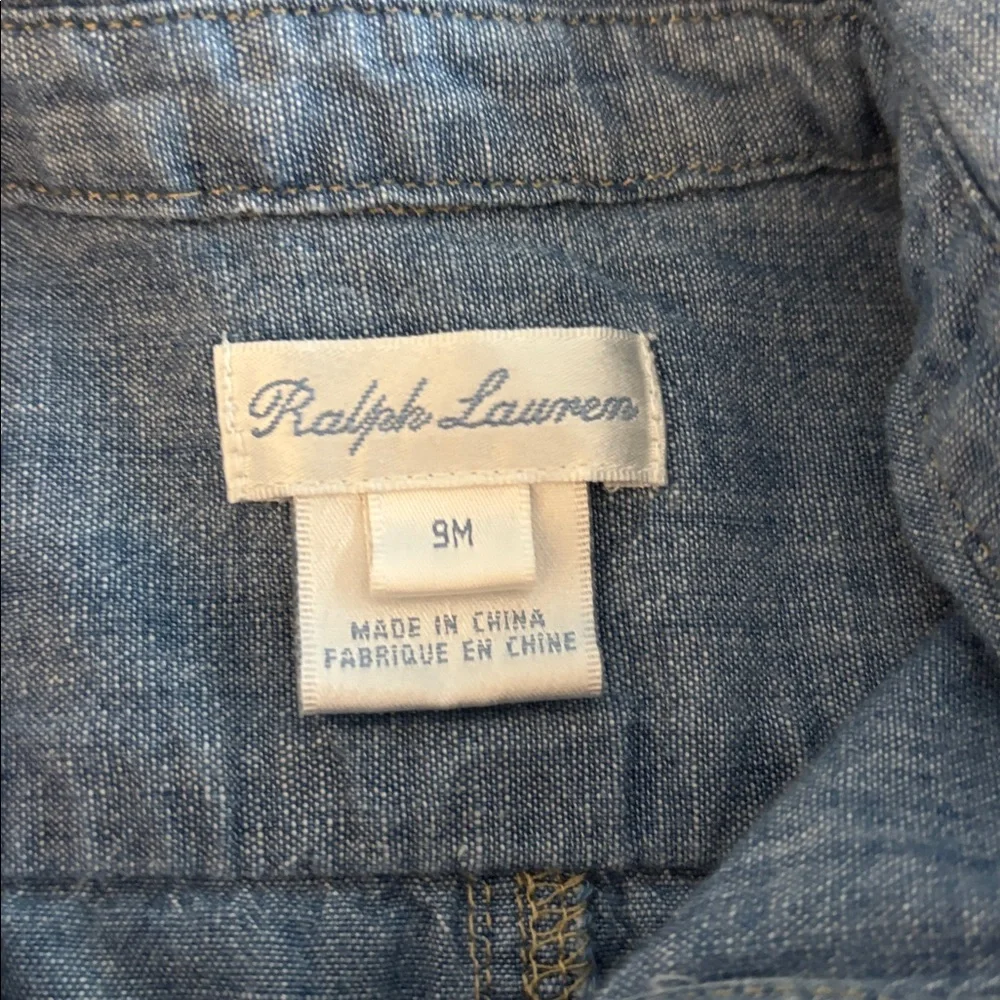Two Ralph Lauren Long Sleeve Coveralls Size 9 Months Like new!